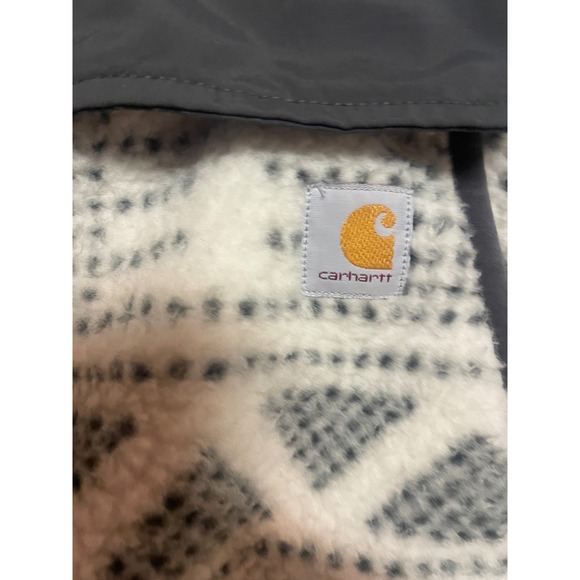 Carhartt Womens Relaxed Fit Fleece Pullover Geometric Tribal Print sherpa lined - Picture 6 of 7
